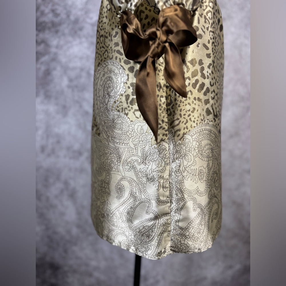 Joseph Ribkoff Cream and Brown Leopard Print Puff Sleeve Top - Picture 5 of 11